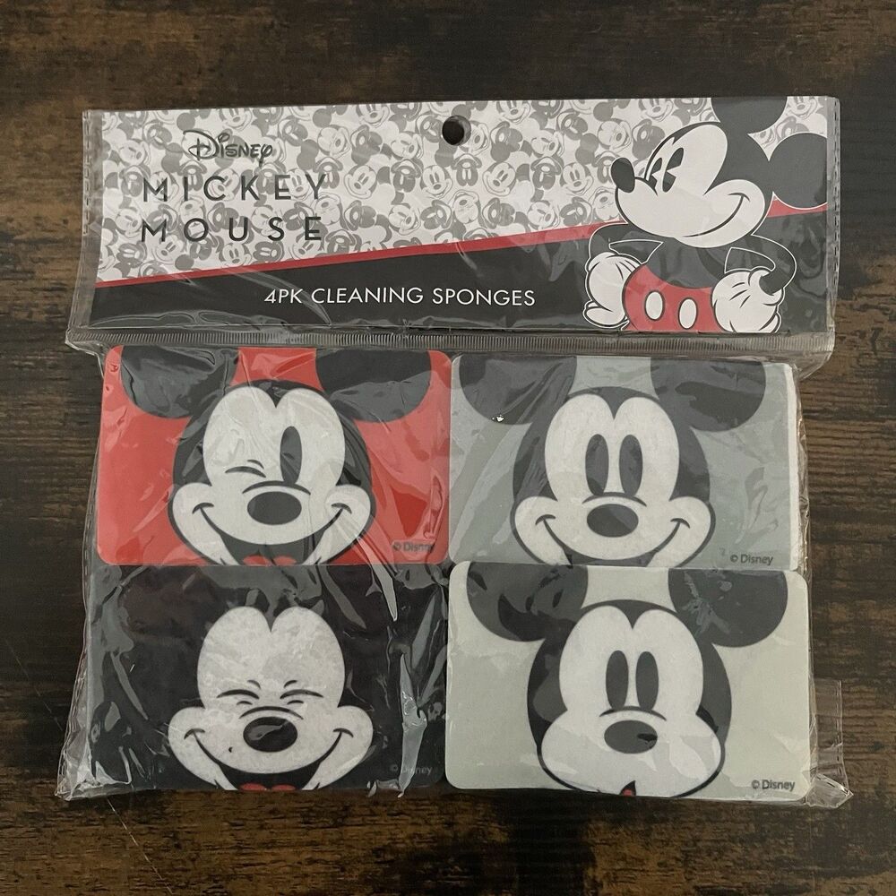 Disney Mickey Mouse Facial Expressions 4pk Cleaning Sponges NIP